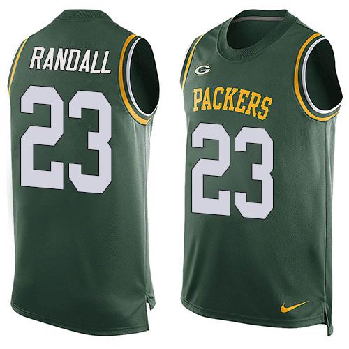  Packers #23 Damarious Randall Green Team Color Men's Stitched NFL Limited Tank Top Jersey